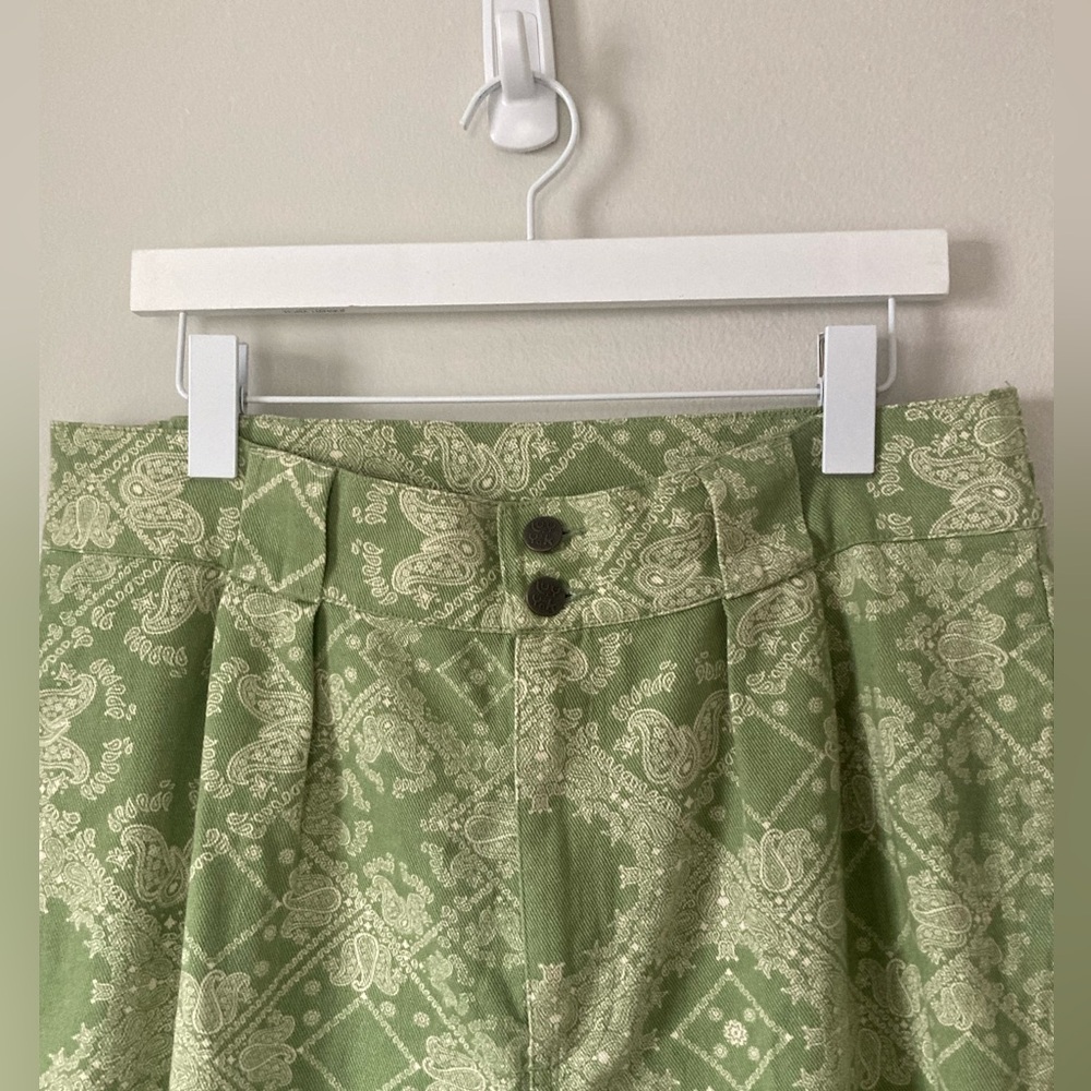 NWOT Lucy & Yak Green Paisley Trousers (W34/R) - Picture 3 of 9